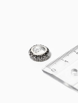 Цена за 5 шт. Шарм разделитель для бусин Кольцо, блеск, белый в серебре