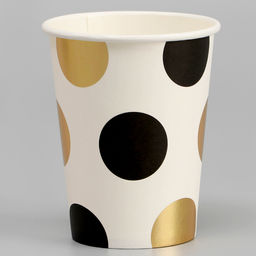 Стаканы бумажные Горох, 6 шт., цвет чёрный