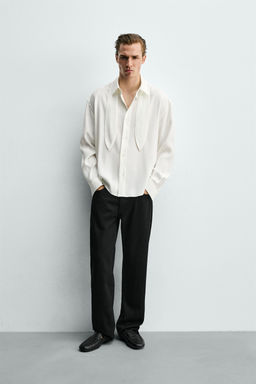 CAMISA FLUIDA LAZO CORTO / Blanco
