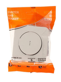 Выключатель, серия Circular, 10 А, одноклавишный, с подсветкой, скрытый монтаж, белый