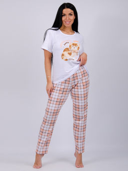 Пижама Котёнок брюки, трикотаж - Малина фото 10