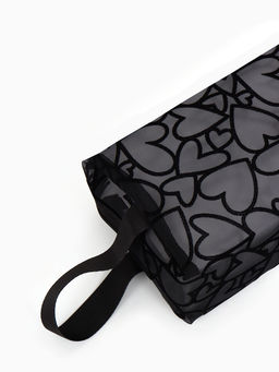 Косметичка Black beauty, с ручкой, на молнии, чёрная