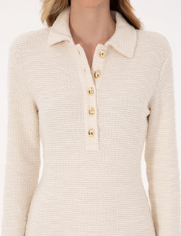 Ekru Slim Fit _rme Elbise - Pierre cardin фото 5