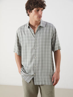 Regular Fit K?sa Kollu Ekose Erkek G?mlek