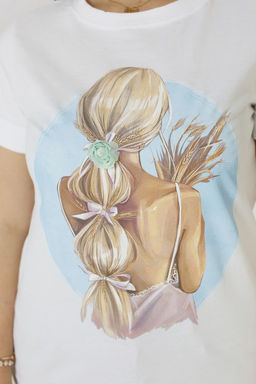 Футболка женская арт. Фут-30 цвет белый - Милана фото 6