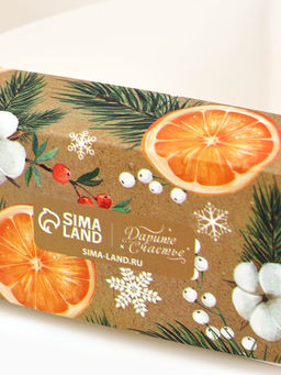 Цена за 5 шт. Коробка складная новогодняя «Хвоя, хлопок, апельсины», 23×23×4 см