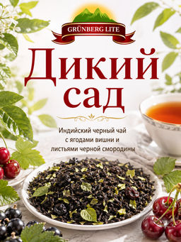 Дикий сад Черный ароматизированный чай GRÜNBERG LITE