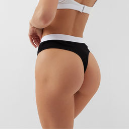 Трусы женские бразильяно MINAKU рубчик, набор 3 шт., размер 44-46, чёрные