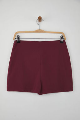 TRENDYOLMILLA Gri Fiyonk Detayl? Y?rtmacl? Mini Dokuma Sort Etek TWOAW25SR00021  фото 7