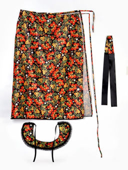 Карнавальный набор «Народная краса»: юбка р-р. 40-48, воротник, повязка, цвет чёрный