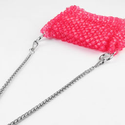 Цена за 2 шт. Цепочка для сумки, с карабинами, железная, 7 7 мм, 120 2 см, цвет серебряный - Арт узор фото 4