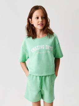 ACOOLA / Комплект для девочек ((1)джемпер и (2)шорты) Purim1 мятный