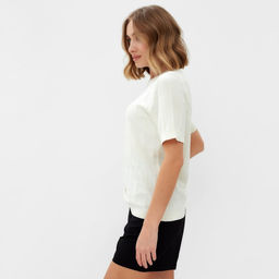 Футболка женская MINAKU: Knitwear collection, экрю, размер 46