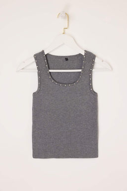 Antrasit Premium Iplik/Ozel Iplik Tas Islemeli Triko Bluz TWOSS26BZ00286 - Trendyolmilla фото 5