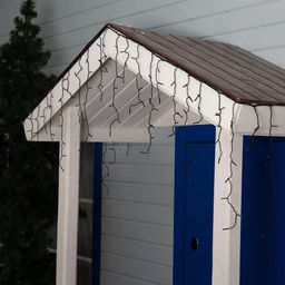 Гирлянда «Бахрома» 3×0.6 м, IP44, УМС, тёмная нить, 160 LED, свечение жёлтое, 220 В