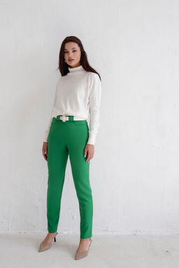 10142 Брюки-дудочки зелёные
