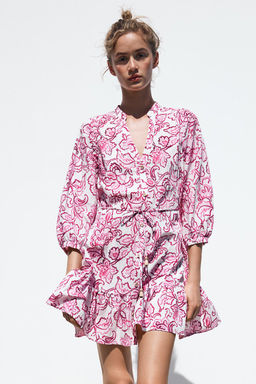 FLORAL PRINT MINI DRESS - Zara фото 2