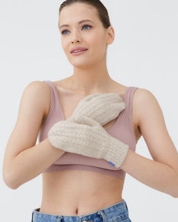 Варежки из кашемира 30120 бежевые