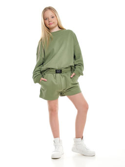 Шорты для девочки подростковые 22-7630 св.серый меланж - Mini maxi фото 39