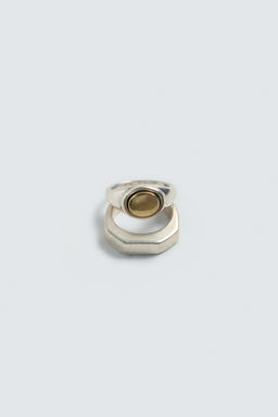 ANILLOS MET?LICOS COMBINADOS PACK 2 / Plata - Zara фото 4
