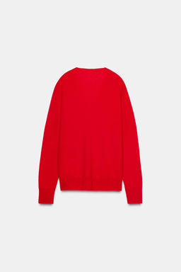 JERSEY 100% LANA EXTRASUAVE ESCOTE PICO / Rojo - Zara фото 6