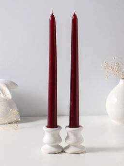 Цена за 2 шт. Свеча античная 25 см (набор 2 шт) 58 гр, 7 ч, цв. бордовый
