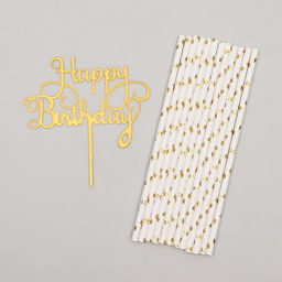 Набор посуды С днём рождения, цвет золотой - Страна карнавалия фото 4