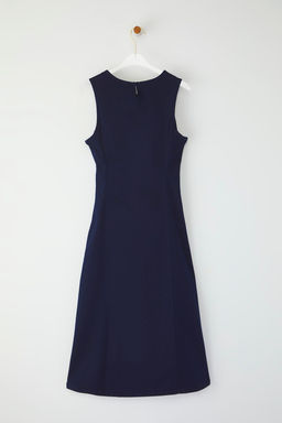TRENDYOLMILLA Koyu Mavi Y?rtmacl? Midi Denim Elbise TWOSS25EL00155