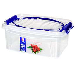 Контейнер для продуктов пластмассовый 6л, 31х21х13см, с ручкой, ручки-клипса (Россия)