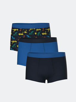 Bask?l? Erkek ?ocuk Boxer 3l?