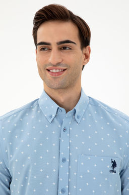 Мужская голубая рубашка с длинным рукавом - U.s. polo assn фото 2