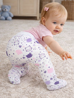 Ползунки короткие ползунки белые принт китти