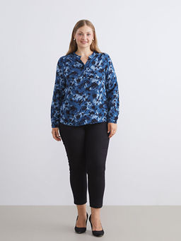 Ka??k Yaka Desenli Bluz