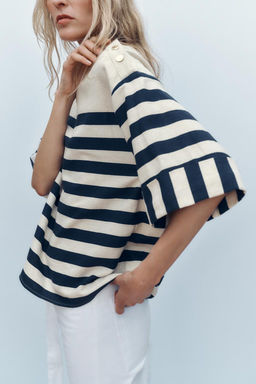 STRIPED LINEN BLEND SHIRT - Zara фото 10