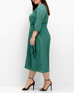 Сатиновое вечернее платье, зеленое - Sheego фото 3