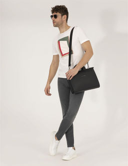 Ekru Slim Fit Bask_l_ Bisiklet Yaka Ti__rt - Pierre cardin фото 4