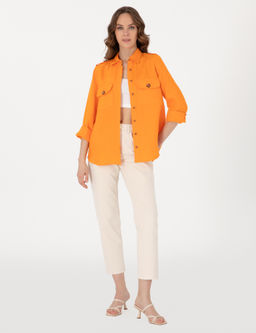 Turuncu Comfort Fit Uzun Kollu G_mlek - Pierre cardin фото 4
