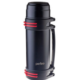 Термос PERFEO PF-D0216 (2,0л,широкое горло,сито,ручка,ремень) чёрный