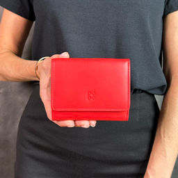 Итальянский женский кожаный кошелек DuDu серии Corsica | огненно-красный - Dudubags фото 7