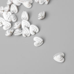 Цена за 2 шт. Бусины для творчества пластик «Сердце в сердце», бело-серебристые, набор 20 г, 1.1×1.1×0.7 см