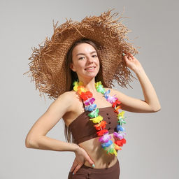 Цена за 3 шт. Гавайское ожерелье «Цветок плюмерия»