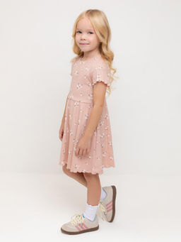 КР 5793/дымчатая роза,ромашковое поле платье для дев