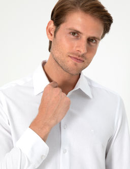 Beyaz Slim Fit Uzun Kollu G_mlek