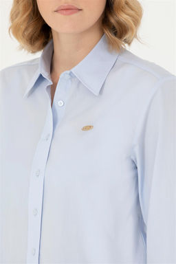 U. S. Polo Assn Женская голубая рубашка с длинным рукавом - U.s. polo assn фото 14