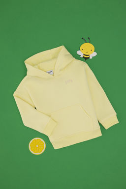 K_z _ocuk Sar_ Kap__onlu _ardonlu Basic Sweatshirt Sepette S_rpriz _ndirim