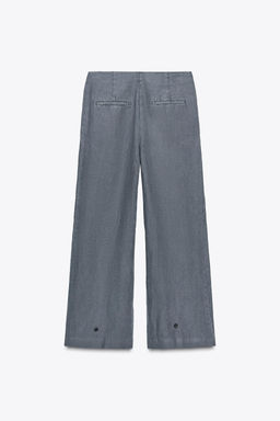ZW COLLECTION LINEN PLEATED TROUSERS - Zara фото 8