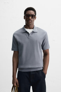 VERTICAL TEXTURED POLO SHIRT - Zara фото 3
