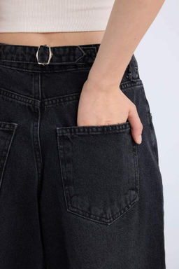 Длинные джинсовые брюки Baggy Fit с высокой талией и карманами - Defacto фото 6