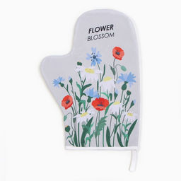 Варежка-прихватка Доляна Полевые цветы 20х28 см, 35% хл, 65% пэ, ватин 250 г/м2  фото 2