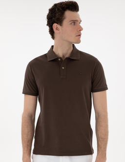 Kahverengi Slim Fit K_vr_lmaz Polo Yaka Basic Ti__rt - Pierre cardin фото 3